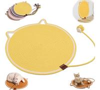 Celery Pets Dual Scratching Pad, Celery Pets Cat Scratcher Mat, Natural Cotton Rope Cat Scratching Mat, for Indoor, Wall, Couch, Carpets (Yellow,20in)