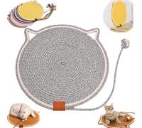 Celery Pets Dual Scratching Pad, Celery Pets Cat Scratcher Mat, Natural Cotton Rope Cat Scratching Mat, for Indoor, Wall, Couch, Carpets (Light Gray,20in)