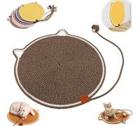 Celery Pets Dual Scratching Pad, Celery Pets Cat Scratcher Mat, Natural Cotton Rope Cat Scratching Mat, for Indoor, Wall, Couch, Carpets (Black,17in)