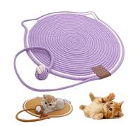 Celery Pets Dual Scratching Pad, Natural Cotton Rope Scratching Pads for Indoor Cats with Cat Toy, Grinding Claws Nails, for Protecting Furniture (Light Purple,50 CM)