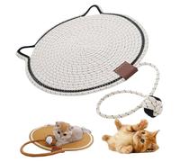 Celery Pets Dual Scratching Pad, Natural Cotton Rope Scratching Pads for Indoor Cats with Cat Toy, Grinding Claws Nails, for Protecting Furniture (White,50 CM)