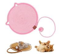 Celery Pets Dual Scratching Pad, Natural Cotton Rope Scratching Pads for Indoor Cats with Cat Toy, Grinding Claws Nails, for Protecting Furniture (Duoba-Pink,42 CM)