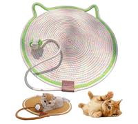 Celery Pets Dual Scratching Pad, Natural Cotton Rope Scratching Pads for Indoor Cats with Cat Toy, Grinding Claws Nails, for Protecting Furniture (Rainbow-Color,50 CM)