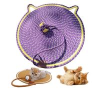 Celery Pets Dual Scratching Pad, Natural Cotton Rope Scratching Pads for Indoor Cats with Cat Toy, Grinding Claws Nails, for Protecting Furniture (Dark Purple,42 CM)