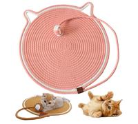 Celery Pets Dual Scratching Pad, Natural Cotton Rope Scratching Pads for Indoor Cats with Cat Toy, Grinding Claws Nails, for Protecting Furniture (Watermelon-Red,42 CM)