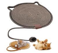 Celery Pets Dual Scratching Pad, Natural Cotton Rope Scratching Pads for Indoor Cats with Cat Toy, Grinding Claws Nails, for Protecting Furniture (Black,50 CM)