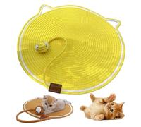 Celery Pets Dual Scratching Pad, Natural Cotton Rope Scratching Pads for Indoor Cats with Cat Toy, Grinding Claws Nails, for Protecting Furniture (Yellow,50 CM)