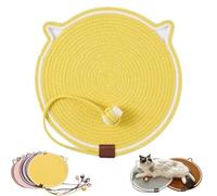 Celery Pets Dual Sided Cat Scratching Pad, Celery Pets 17”/20” Cat Scratcher Mat, Cat Scratching Mat Natural Cotton Rope, Large Size Cat Bed Cat Scratch Mat for Indoor Cats (Yellow,20in)