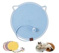 Celery Pets Dual Sided Cat Scratching Pad, Celery Pets 17”/20” Cat Scratcher Mat, Cat Scratching Mat Natural Cotton Rope, Large Size Cat Bed Cat Scratch Mat for Indoor Cats (Blue,17in)