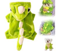 Celery Pets Pet Dinosaur Costume, Celery Pets Dinosaur Costume for Dog and Cat, Dinosaur Cat Clothes, Fleece Winter Puppy Hoodies with Leash Ring, for Small Medium & Large Cat (XX-Large,Green)