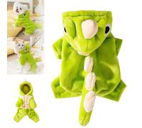 Celery Pets Pet Dinosaur Costume, Dinosaur Cat Clothes, Fleece Winter Puppy Hoodies with Leash Ring, Funny Dog Clothes, Cold Weather Coat for Cat, for Small Medium & Large Pet (XS,Green)