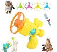 Celerypet - Juego de lanzador de gatos con disco volador iluminado, juguete de búsqueda de gatos con coloridas hélices voladoras, pistas de mascotas, platillo para entrenamiento y persecución de