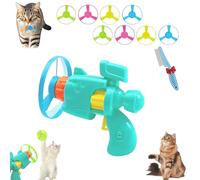 Celerypet - Juego de lanzador de gatos con disco volador iluminado, juguete de búsqueda de gatos con coloridas hélices voladoras, pistas de mascotas, platillo para entrenamiento y persecución de