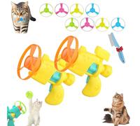 Celerypet - Juego de lanzador de gatos con disco volador iluminado, juguete de búsqueda de gatos con coloridas hélices voladoras, pistas de mascotas, platillo para entrenamiento y persecución de