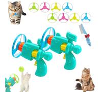 Celerypet - Juego de lanzador de gatos con disco volador iluminado, juguete de búsqueda de gatos con coloridas hélices voladoras, pistas de mascotas, platillo para entrenamiento y persecución de