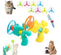 Celerypet - Juego de lanzador de gatos con disco volador iluminado, juguete de búsqueda de gatos con coloridas hélices voladoras, pistas de mascotas, platillo para entrenamiento y persecución de