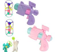 Celerypet Light- Juego de lanzador de disco volador para gatos, lanzador de disco volador con luz para gatos, juguete interactivo para buscar gatos con 3 hélices coloridas y 1 disco LED, juego de