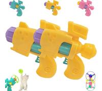 Celerypet Light-Up Flying Disc Cat Launcher Set, Celery Pets Cat Fetch Toy, with Colorful Flying Propellers Set, Pet Playing Interactive Flyings Launcher Toy, for Pet Training, Chasing (Yellow*2Pcs)