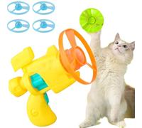 Celerypets Light-Up Flying Disc Cat Launcher Set, Cat Frisbee Launcher, Fetch Toy , Flying Toy , Includes 3 Discs 1 Luminous Toys (Yellow)