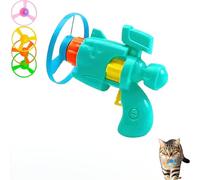 CeleryPets Light-Up Flying Disc Cat Launcher Set, Celery Pets Cat Fetch Toy with Colorful Flying Propellers Set, Kitten Playing Tracking Interactive Fetch Toys for Cats Indoor (Green,1pcs)