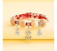 Celerypets Lucky Kimono Cedar-Bead Pet Collar, Kimono Cedar-Bead Pet Collar, Comes with a Lucky Pendant, Comfortable and Adjustable, Suitable for of Pets (Red1*1pcs,S)