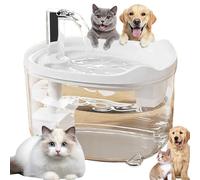 Celerypets Triple-Filter Pet Water Fountain, Automatic 50.72oz/1.5L Drinking Fountain with Quiet Pump and LED Indicator for Cats Dogs Multiple Pets (White)