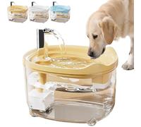 Celerypets Water Fountain, Celerypets Triple-Filter Pet Water Fountain, 50.72oz/1.5l Automatic Cat Dog Fountains, Ultra-Quiet Pump with Led Indicator for Cats Dogs Multi Pets (Yellow)