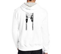 Celeste Luke Mens Hoodies Back Print Sudaderas personalizadas con capucha esqueleto sudadera con capucha, blanco, S