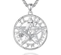 CELESTIA CELESTA Colgante Tetragramaton Plata de ley 925 Mujer Hombre Collar Pentagrama Plata Esterlina Amuletos de Proteccion Joyeria Brujeria Regalos para Mujeres Hombres