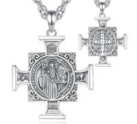 CELESTIA Colgante Cruz de San Benito Plata de Ley San Benito Medalla Hombre Mujer Collar San Benito Regalos Mama Regalo Papa Dia de la Madre