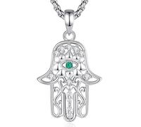 CELESTIA Colgante Mano de Fatima Plata Collar Mano de Hamsa Plata 925 Amuleto Mal de Ojo Amuletos de la Suerte y Proteccion Amuletos Contra el Mal de Ojo Ideas Regalo Mujer