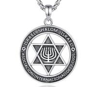 CELESTIA Collar Estrella de David Mujer Plata de Ley 925 Antigua Colgante Estrella de David con Grabados Amuletos Joyeria Judaismo Regalo Mujer Hanukkah