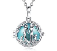 CELESTIA Llamador de Angeles Embarazada, Collar Plateado Arbol de la Vida Colgante Sonora Bola Regalo Embarazada Primeriza Futuras Mamas