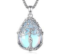CELESTIA Mujer Collar Arbol de la Vida de Colgante Piedra Luna Regalos Originales para Mujer Navidad, Cumpleaños, Día de la Madre -Joyas para Mama, Hermana o Amigo Invisible