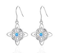 CELESTIA Nudo de Bruja Pendientes Mujer Plata de ley 925 Pendientes Originales con Ópalo Celtas Joyería Esoterismo Joyas Regalos de Brujas Wicca Brujería Amuletos de Proteccion