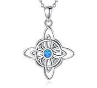 CELESTIA Nudo de Brujas, Collar Proteccion Colgante Nudo de Bruja Amuleto Plata de ley 925 Joyeria Brujeria Buena Suerte Regalo para Mujer