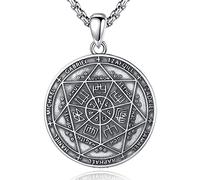 CELESTIA Sello Siete Arcangeles Collar Hombre Medalla San Miguel Arcangel Colgante Hombre Plata de ley 925 Joyería Regalos Originales para Hombres San Valentin Día del Padre