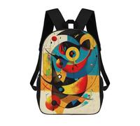 Celestial Balance - Modern Cosmic Geometry in Cyan, Vermillion, And Gold Mochila De Moda Para Papelería, Impermeable, Informal, Para Adolescentes, Niños, Mujeres Y Hombres 17inch