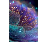 Celestial Bloom Journal: Glowing Teal & Purple Neon Flowers | Magical Galaxy Notebook with Gold Accents | Writing for Inspiration