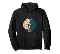 Celestial Cats Yin Yang Moon Rose Feline Lover Nouveau Art Sudadera con Capucha