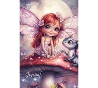 Celestial Companions Journal: A Magical Notebook Featuring a Smiling Red-Haired Angelic Fairy with Butterfly Wings Sitting on a Mushroom Beside a ... Moon and Cherry Blossoms - Ideal for Writ