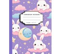 Celestial Composition Notebook: Cute Kawaii Bunny Aesthetic Journal for Teens , Dreamers & Astrology Lovers (College Ruled 120 Pages 8.5x11)