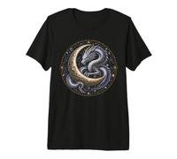 Celestial Dragon Moon Stars Fantasía Arte mítico Regalos Camiseta Premium