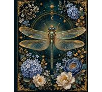 Celestial Dragonfly and Hydrangea: Vintage Moon Phase Aesthetic Journal: Vintage Cottagecore Composition Notebook, 110 College Ruled Pages for School, ... Floral Diary for Girls, Teens & Women