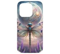 Celestial Dragonfly Moon Fantasy Garden Gothic Floral Look Carcasa para iPhone 15 Pro