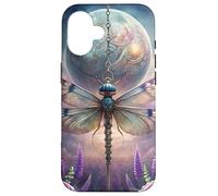 Celestial Dragonfly Moon Fantasy Garden Gothic Floral Look Carcasa para iPhone 16