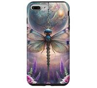 Celestial Dragonfly Moon Fantasy Garden Gothic Floral Look Carcasa para iPhone 7 Plus/8 Plus