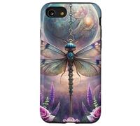 Celestial Dragonfly Moon Fantasy Garden Gothic Floral Look Carcasa para iPhone SE (2020) / 7/8