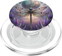 Celestial Dragonfly Moon Fantasy Garden Gothic Floral Look PopSockets PopGrip para MagSafe