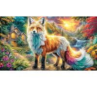 Celestial-Fox-with-Flame-Wings 1000 Piezas Puzzle para Adultos Juego Educativo relajación Desafiante Papel Reciclado Idea de Regalo 38x52/1000pcs